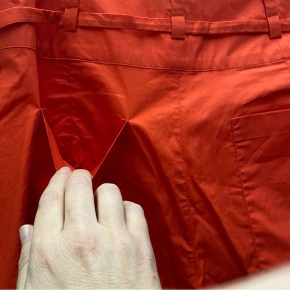 Joie Mara Cotton Pant Red High-Rise Wide-Leg Cropped Pants NWOT Size 8 - Picture 8 of 11